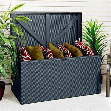 Rowlinson Rattan Metal Deck Box 